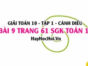 Giải bài 9 trang 61 Toán 10 Tập 1 SGK Cánh Diều